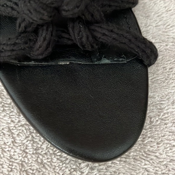 Zara Block Heel Sandals Black & White Lace Up Size Size 6.5 - Picture 15 of 16